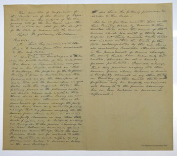 Missouri Compromise antiqued parchment replica document